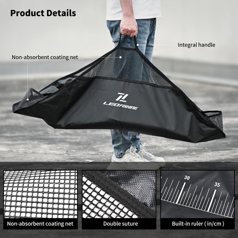 Fishing Tournament Weigh in Fish Bag, Folding Weigh Sling Fish Bag with Strong Nylon Handles & Ruler, Tournament Fish Bags, Fishing Accessories