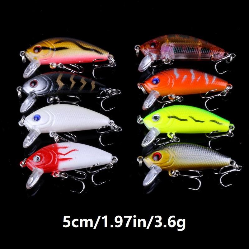 Durable Artificial Fishing Lure, 56pcs set Mixed Color & Shape Fishing Lure with Hook, Durable Mixed Fishing Baits for Outdoor Fishing Christmas Gifts, Fishing Gifts for Men