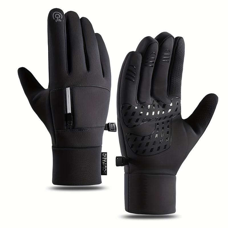 Men's Winter Outdoors Warm Gloves, Windproof and Waterproof Touch Screen Gloves, Non-Slip Cold-Proof Gloves, Suitable for Outdoor Running, Cycling, Skiing, Fishing and Driving