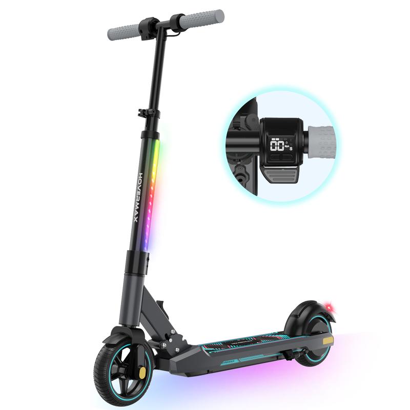 Scooter for Ages 6-12, 150W Motor Max Speed 9.3 MPH, 5 Miles Range, Colorful LED Lights, Foldable scooter