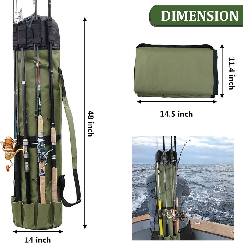 Fishing Rod Carrier Fishing Pole Bag Fishing Rod Case Fishing Bag Fishing Gear Equipment Fishing Rod Bag Travel Carry Case Large Capacity  Fishing Reel Bag Case Fishing Gifts for Men