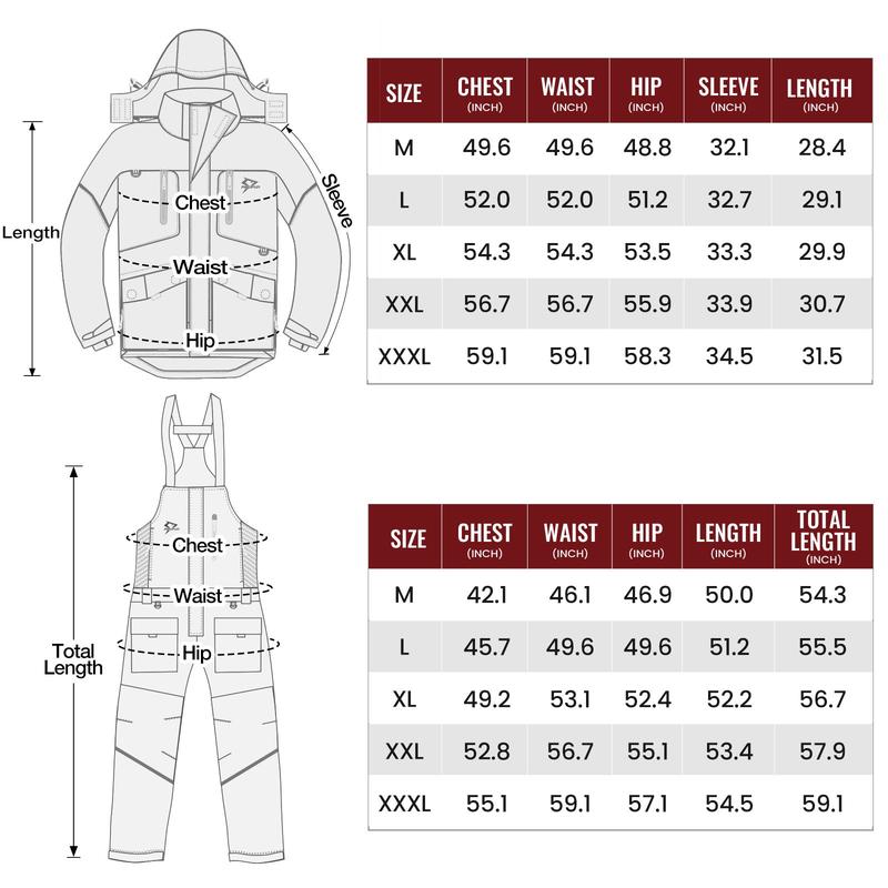 Piscifun Ice Fishing Insulated Jacket&Bibs Waterproof