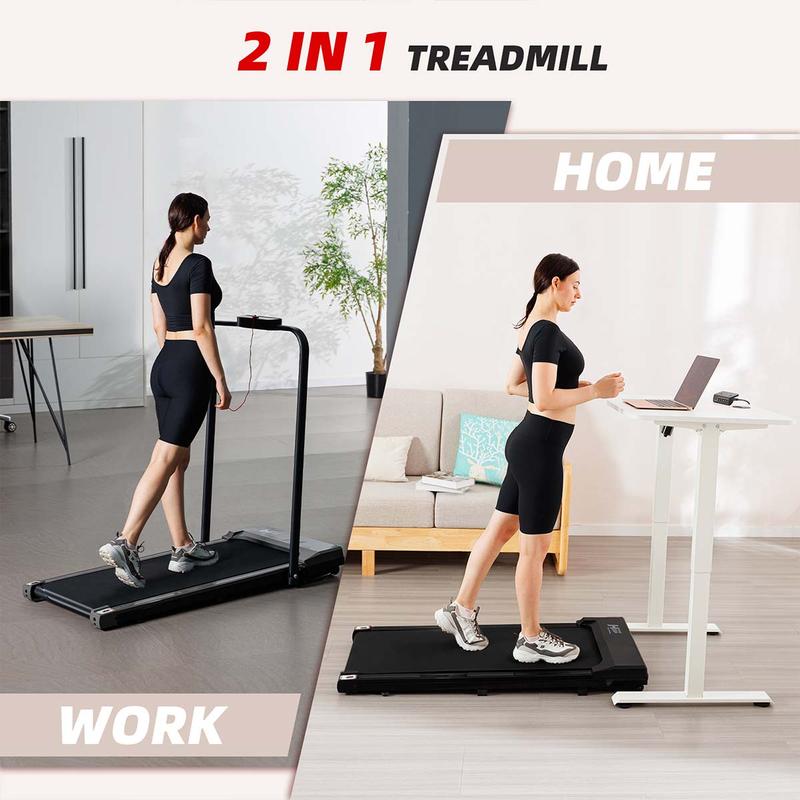 Walking Pad Treadmill with Handrails , Portable Under Desk Treadmill for Home Use, 2-in-1 Walking Pad for Home and Office,265 lbs Capacity, Adjustable Speed, Powerful Quiet Motor, Multiple Modes,Equipped with a Remote Control.