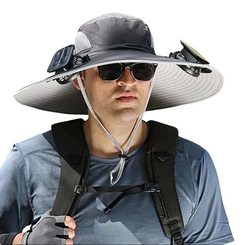 Seasonal Specials - Wide-Brimmed Solar Fan Outdoor Fishing Hat, Solar and USB Charging, Long Battery Life Windy Fan Hat