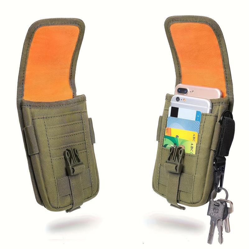 Tactical Waist Bag, 1 Count Molle Phone Bag, EDC Phone Holder, Smartphone Case Storage Bag with Molle Keychain, Sports Storage Bag for Outdoor