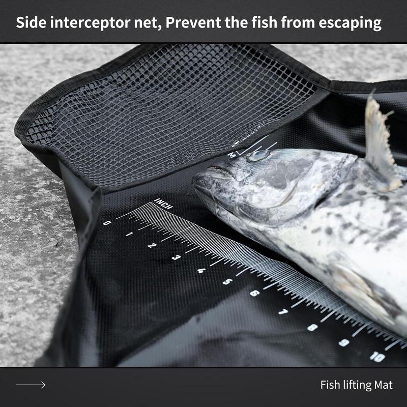 Fishing Tournament Weigh in Fish Bag, Folding Weigh Sling Fish Bag with Strong Nylon Handles & Ruler, Tournament Fish Bags, Fishing Accessories