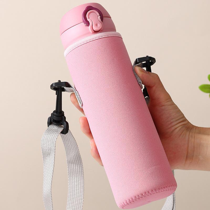 Portable Water Bottle Bag with Strap, Large Capacity Outdoor Water Bottle Sleeve, Thickened Insulated Shoulder Bag for Outdoor Sports [without Water Bottles]