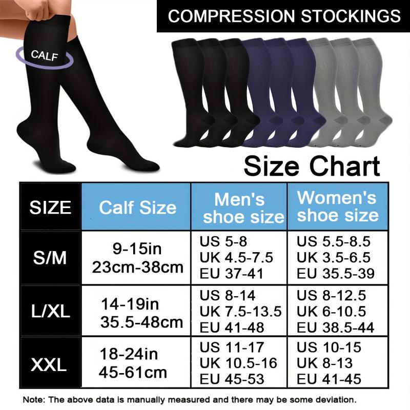 6 Pairs ComfortFit Compression Socks - Athletic Socks for Men and Women with Arch Support and Moisture-Wicking Fabric for Running, Cycling, Basketball, Football, Hiking and Outdoor Activities - Breathable, Anti-Fatigue, and Comfortable Spor