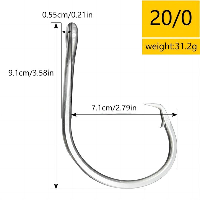 Stainless Steel Fishing Hook, Super Giant Fishing Hook, Big Game Saltwater Hook,  Fishing Lures  Fishing Equipment  Professional Outdoor Fishing Accessories