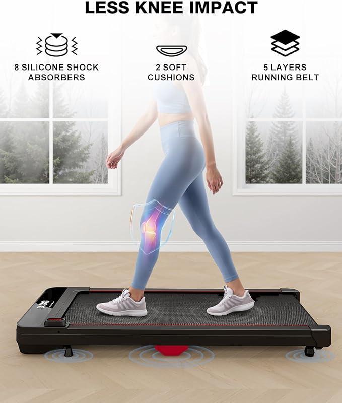 Walking Pad, Under Desk Treadmill, 2.5HP Portable Treadmills for Home Office, Walking Jogging Machine with Remote Control, LED Display