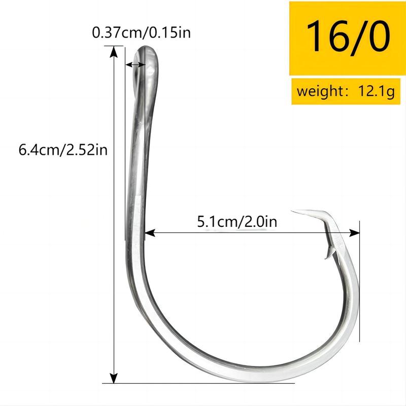 Stainless Steel Fishing Hook, Super Giant Fishing Hook, Big Game Saltwater Hook,  Fishing Lures  Fishing Equipment  Professional Outdoor Fishing Accessories