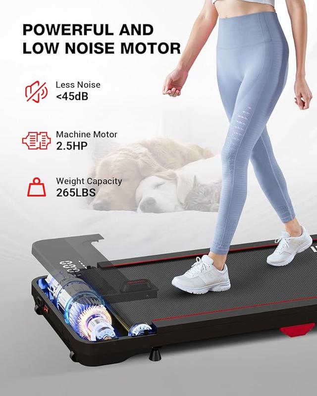 Walking Pad, Under Desk Treadmill, 2.5HP Portable Treadmills for Home Office, Walking Jogging Machine with Remote Control, LED Display