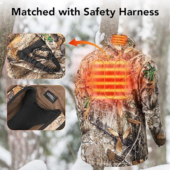 Hunting Heated Jacket for Men - Hunting Winter Heated Jackets, Waterproof Insulated Coat with Battery Pack