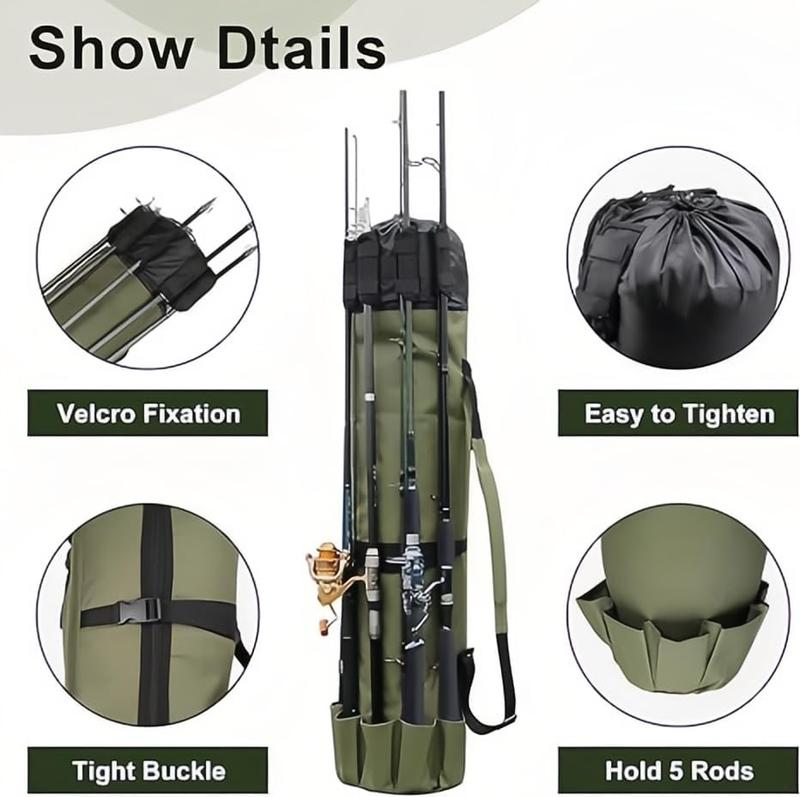 Fishing Rod Case,Durable Oxford Fabric Fishing Backpack With Rod Holder,Large Storage Pole Case & Rod Bag Fishing Gifts for Men