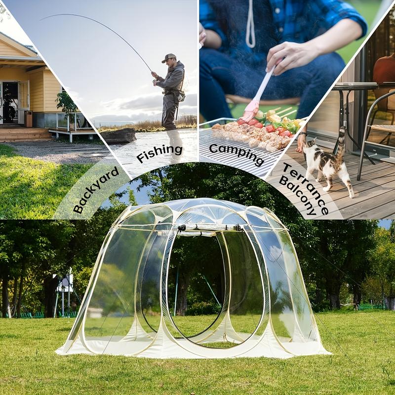 1count Lenotos Pop Up Bubble Tent - Large Oversize Weather Proof Pod - Cold Protection Camping Tent - Winter Tent Beige