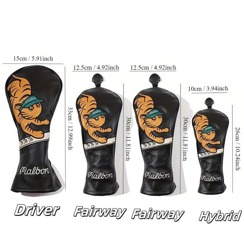 Cartoon Tiger Pattern Golf Club Head Cover, Multi-use Golf Club Protective Cover for Golf Enthusiasts, Golf Accessories