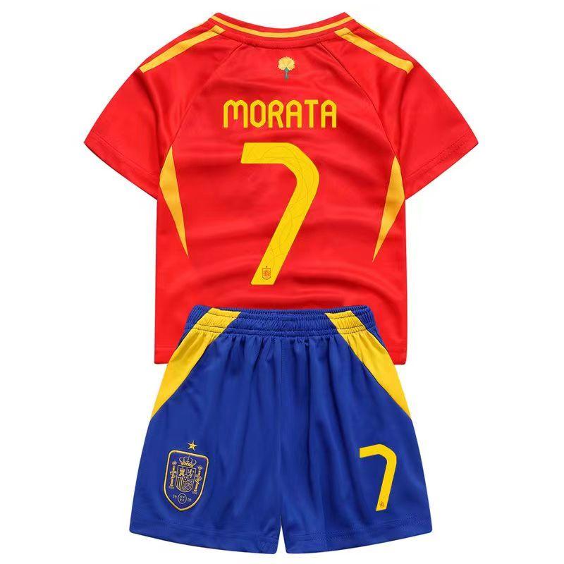 Euro 2024 Spain home shirt Yamal children's football kit 16#-28#