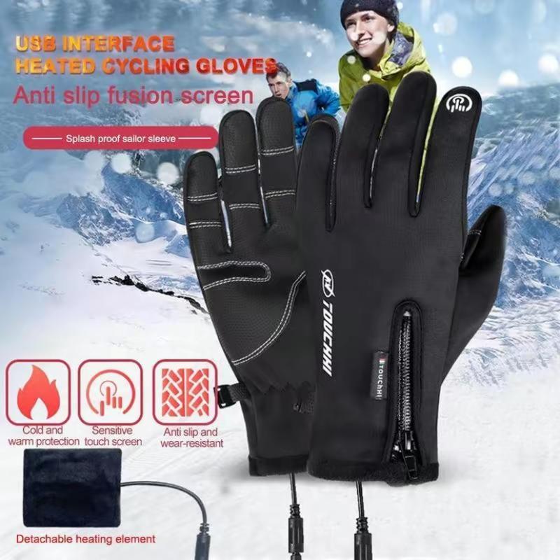 USB Heated Gloves Touch Screen Heating Waterproof Electric Heated Gloves Unisex Thermal Mittens for Ãutdoor Fishing Motorcycle