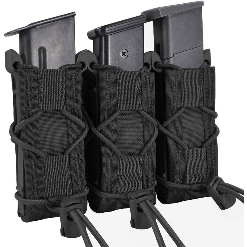 Triple  Mag Pouch Uiversal Mag Pouch Moll  Magazine Holster Single Double Stack Magazine for 9mm .40 Calibers 45acp  S&W M&P, Sig 226 229, and Springfield 1911,Sig Sauger,P365,P365X