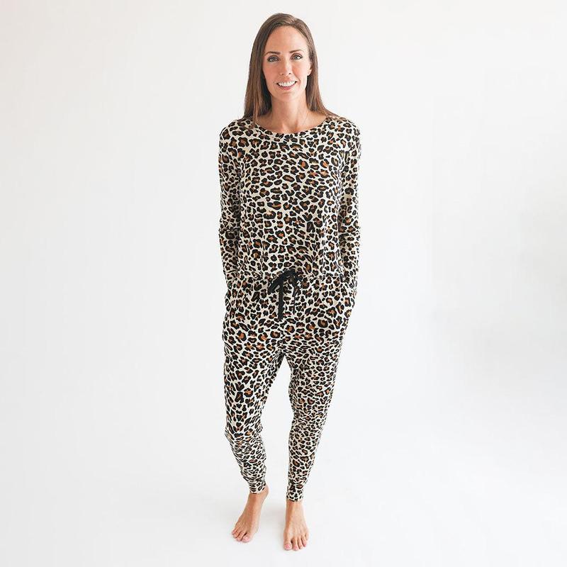 Lana Leopard Tan Women's Paperbag Joggers