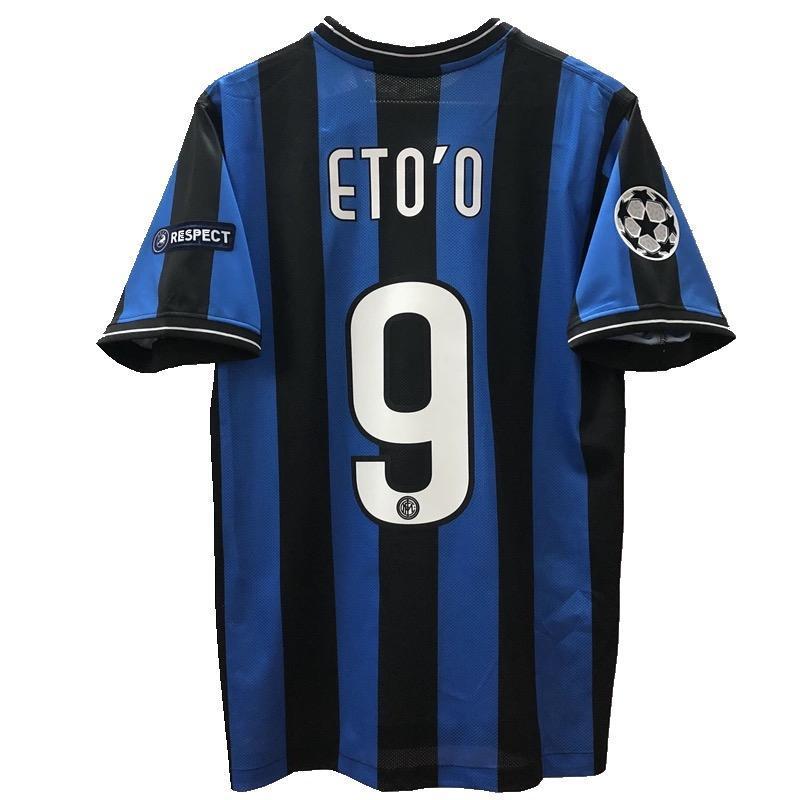 0910 Inter home Champions League edition kit Zanetti SnedeMilito Long sleeve retro football kit men