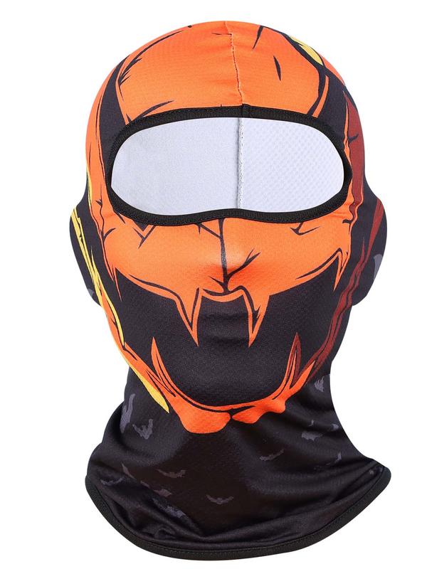 Unisex's Cartoon Print Full Face Mask, Breathable Sun Protection Cycling Face Mask, Sports & Outdoor Hat for Men & Women