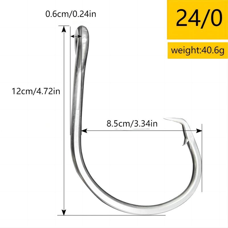 Stainless Steel Fishing Hook, Super Giant Fishing Hook, Big Game Saltwater Hook,  Fishing Lures  Fishing Equipment  Professional Outdoor Fishing Accessories