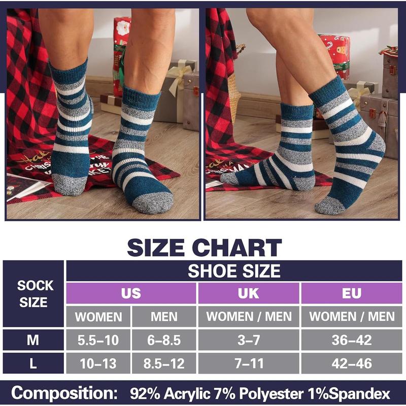 3 Pairs rmal Warm Socks for Men & Women Thick Winter Extra Warm Insulated Boot Ski Socks for Cold Weather