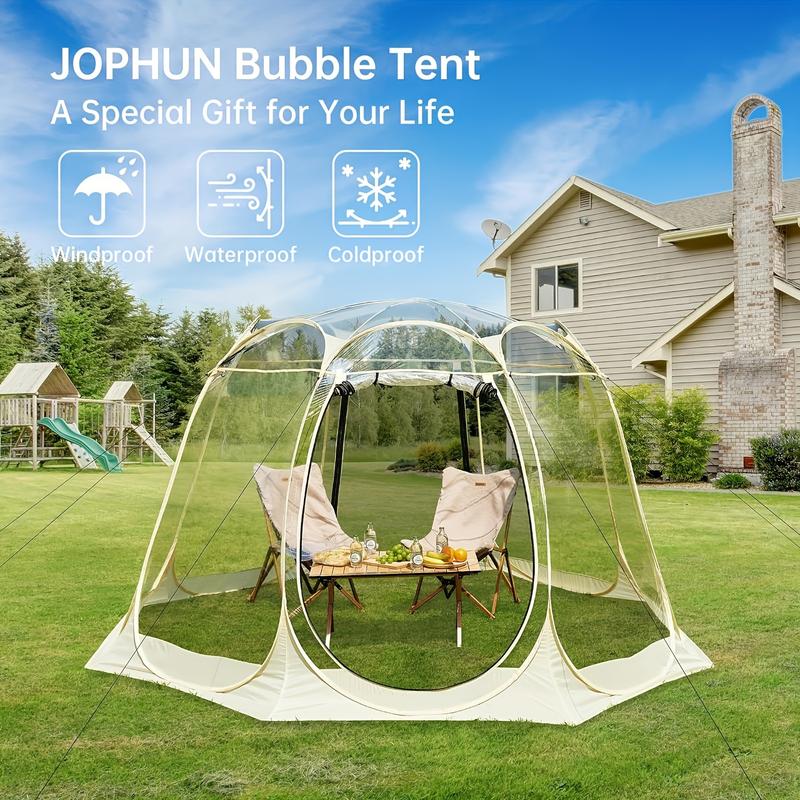 1count Lenotos Pop Up Bubble Tent - Large Oversize Weather Proof Pod - Cold Protection Camping Tent - Winter Tent Beige