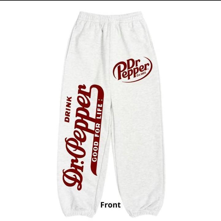 Dr Pepper Sweatpants, Pepper Love Sweatpants, Dr.Pepper Love, Unisex Y2K Trendy Soda Dr Pepper Sweatpants for Outdoor Activities and Sports, Baggy Pants Suitable for Men Women, Classic Fit All, Unisex Joggers, Trend Joggers, No Pockets