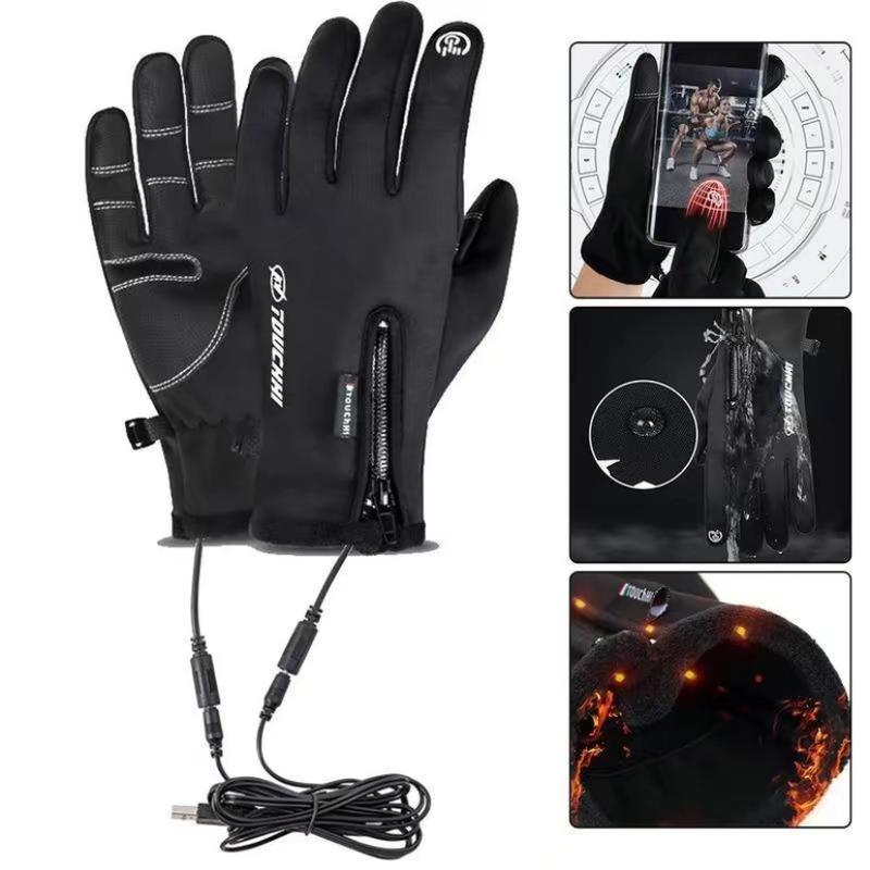 USB Heated Gloves Touch Screen Heating Waterproof Electric Heated Gloves Unisex Thermal Mittens for Ãutdoor Fishing Motorcycle