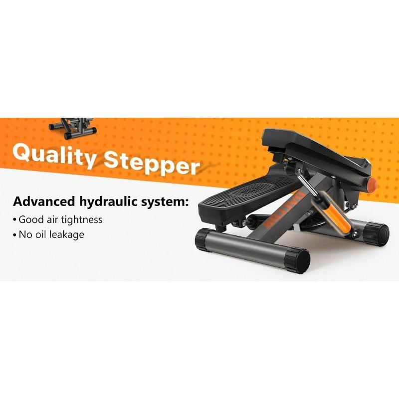 Stair Steppers For Excercise At Home, Mini Stepper With Resistance Bands & LCD Monitor, Hydraulic Fitness Stepper Machine With 330LBS Weight Capacity, Stair Stepper For Home Full Body Workout