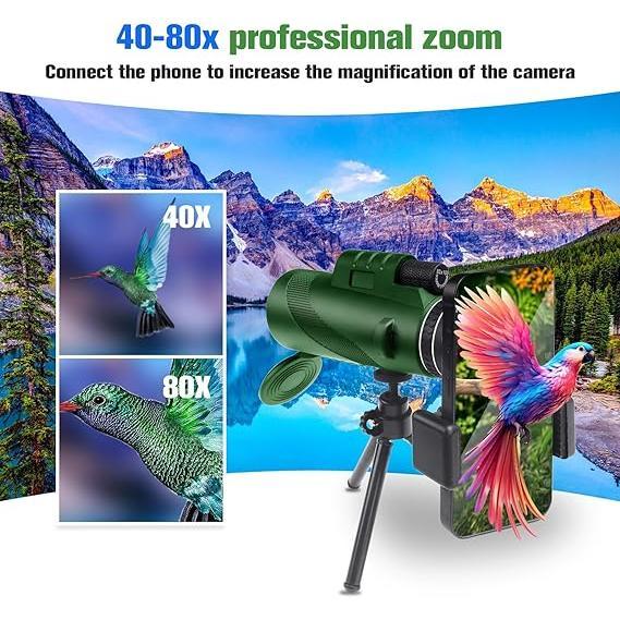 Black Friday Deal 80x100magnification telescope, portable monoculars, outdoor camping, travel, fishing, solo camping, bike trips, Boyfriend birthday gifts, winter gifts