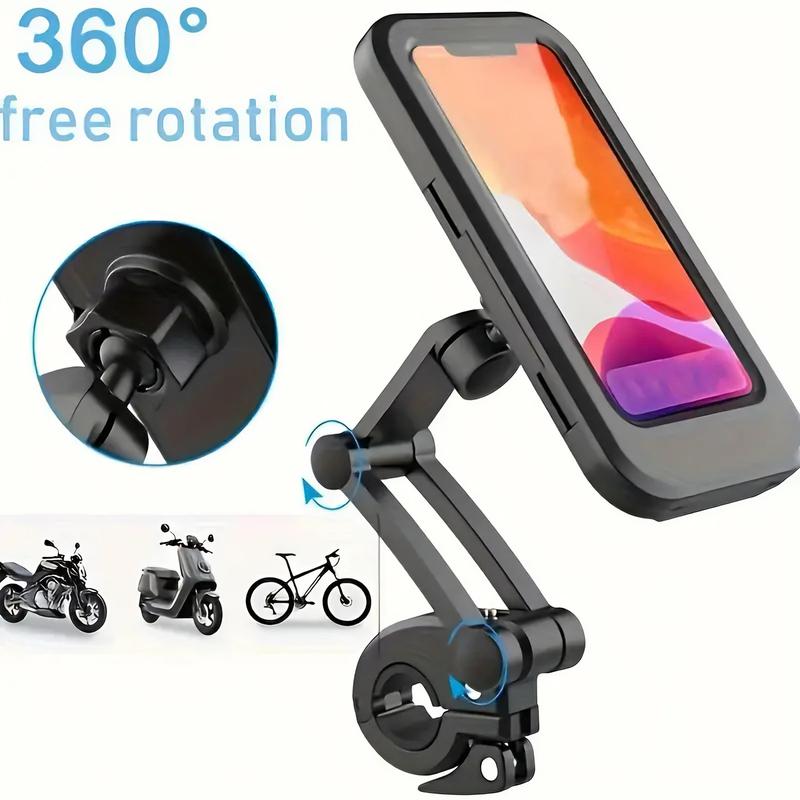 Waterproof Bike Phone Mount, Adjustable & Rotatable Bike Phone Holder, Universal Bike Cellphone Cradle for Outdoor Cycling