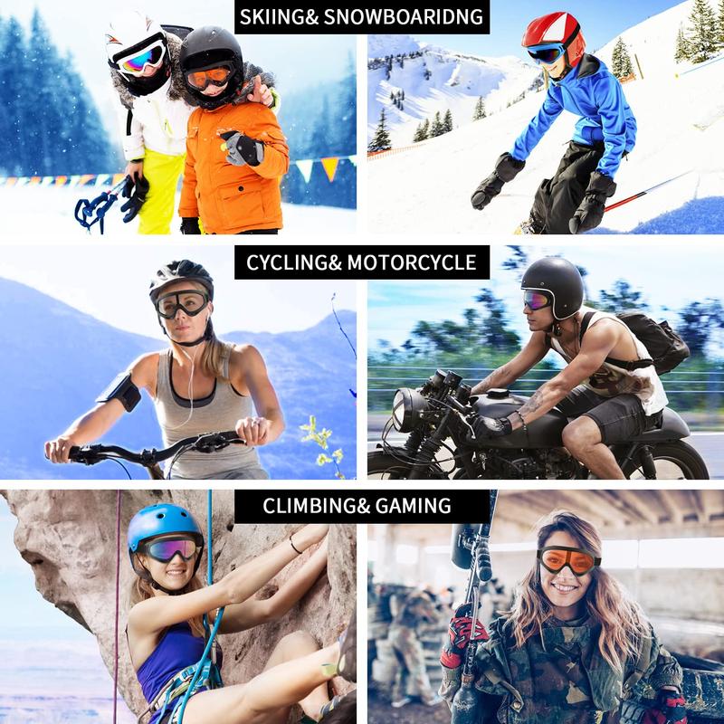 Ski Goggles, 2 Pack, Snow Goggles, Snowboard Goggles - UV Protection, Foam, Anti-Scratch, Dustproof