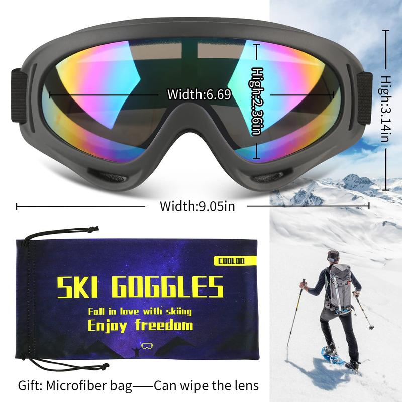 Ski Goggles, 2 Pack, Snow Goggles, Snowboard Goggles - UV Protection, Foam, Anti-Scratch, Dustproof