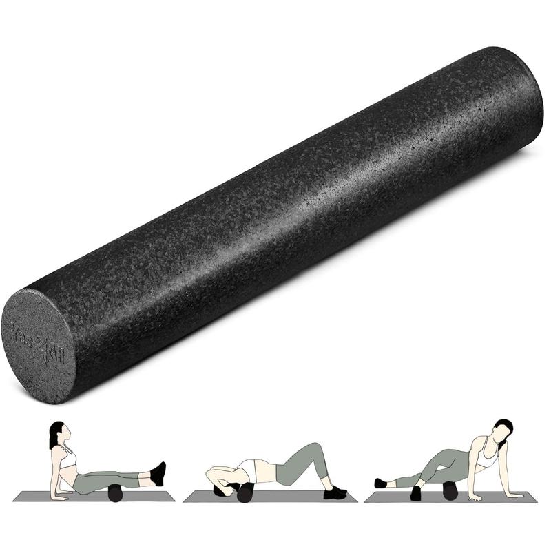 High-Density Round Back Roller Foam, Exercise Foam Roller for Yoga, Pilates & Stretching - 12, 18, 24, 36 inch