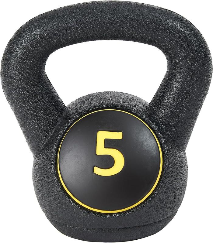 ​Wide Grip 3-Piece Kettlebell Exercise Fitness Weight Set, Include 5 lbs, 10 lbs, ​15 lbs​ and 20 lbs, Set of 3