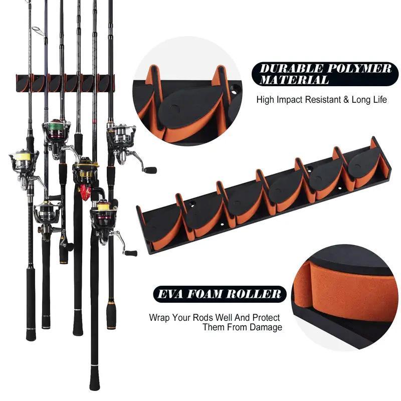 Vertical Fishing Rod Holder, 1 Set Space-saving Fishing Rod Organizer with Screws & Drywall Anchors, Durable Fishing Rod Storage Rack for Outdoor Camping Fishing,  Fishing Equipment Fishing Stuff