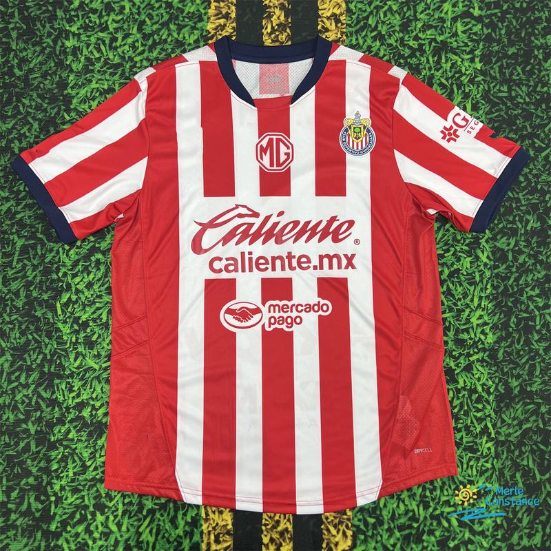 2425 Chivas CD Guadalajara Home Jersey Vintage Mexico Black Stripe Short Sleeve Top Football Jersey LIGAMX