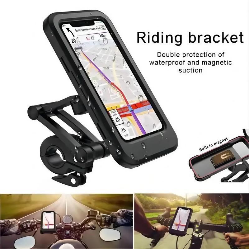 Waterproof Bike Phone Mount, Adjustable & Rotatable Bike Phone Holder, Universal Bike Cellphone Cradle for Outdoor Cycling