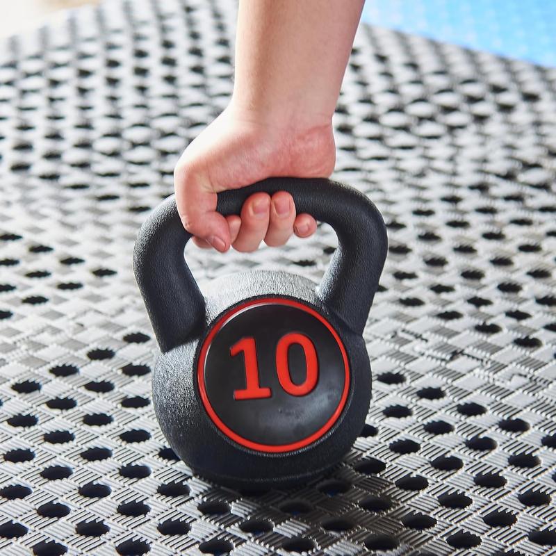 ​Wide Grip 3-Piece Kettlebell Exercise Fitness Weight Set, Include 5 lbs, 10 lbs, ​15 lbs​ and 20 lbs, Set of 3