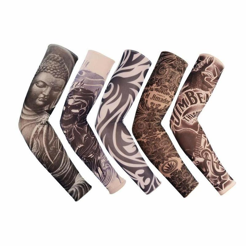 5 pcs Men Women Tattoo Cooling Arm Sleeves Cycling Basketball UV Sun Protection