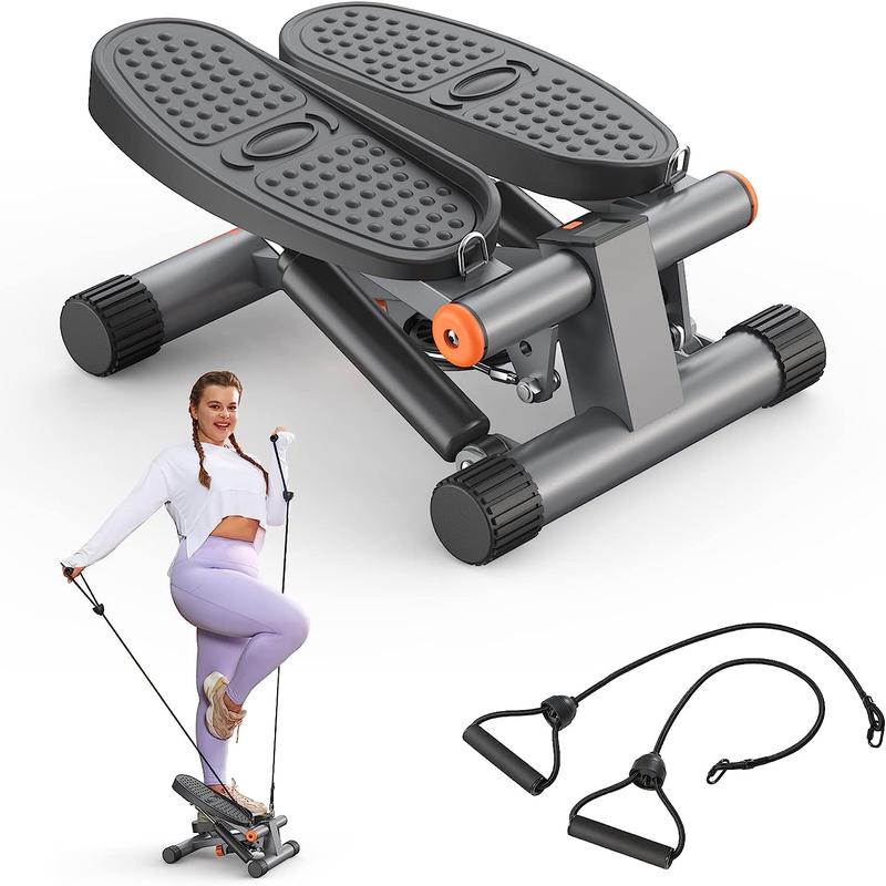 Niceday Steppers for Exercise, Space saving Stair Stepper with Resistance Bands, Mini Stepper for Home And Office Use with 300LBS Loading Capacity, Hydraulic Fitness Stepper with LCD Monitor