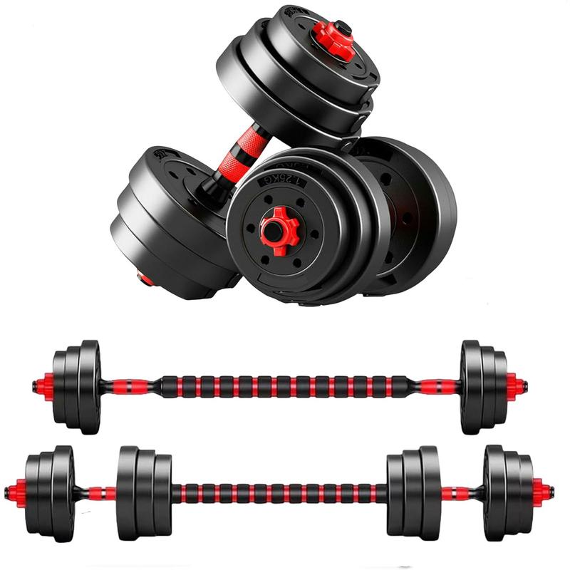 Adjustable Dumbbell Set, 5-44 lbs Free Weight Set with Connector for Barbell, Dumbbells, Push-Up Options, Fitness Exercises for Home Gym Men Women