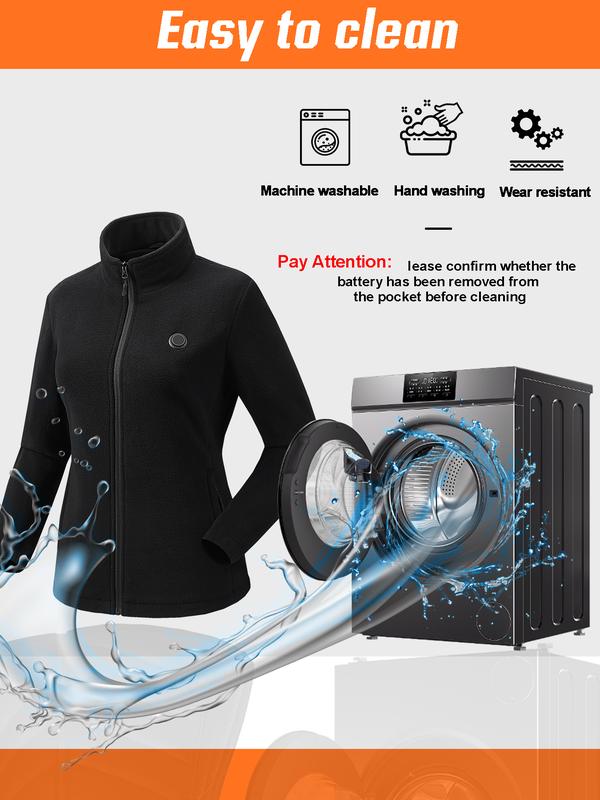 Women's Winter Heated Hoodie, 5-Zone USB Electric Dual-Control, Perfect for Cold Weather Activities like Skiing, Camping, and Hiking