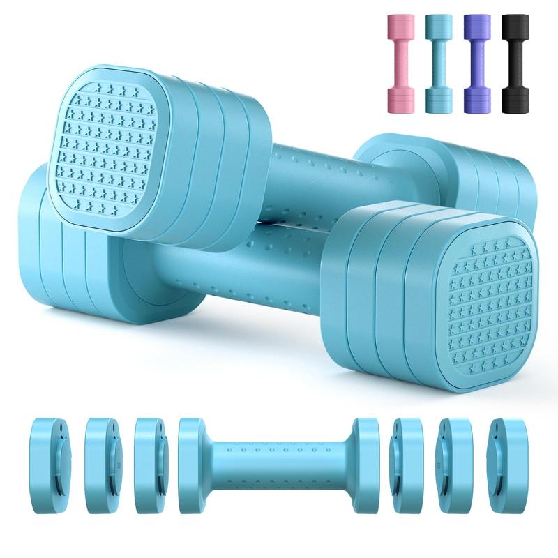 Adjustable Dumbbell Set of 2, 4 in 1 Free Weights Dumbbells Set for Women, Each 2lb 3lb 4lb 5lb with TPU Soft Rubber Handle