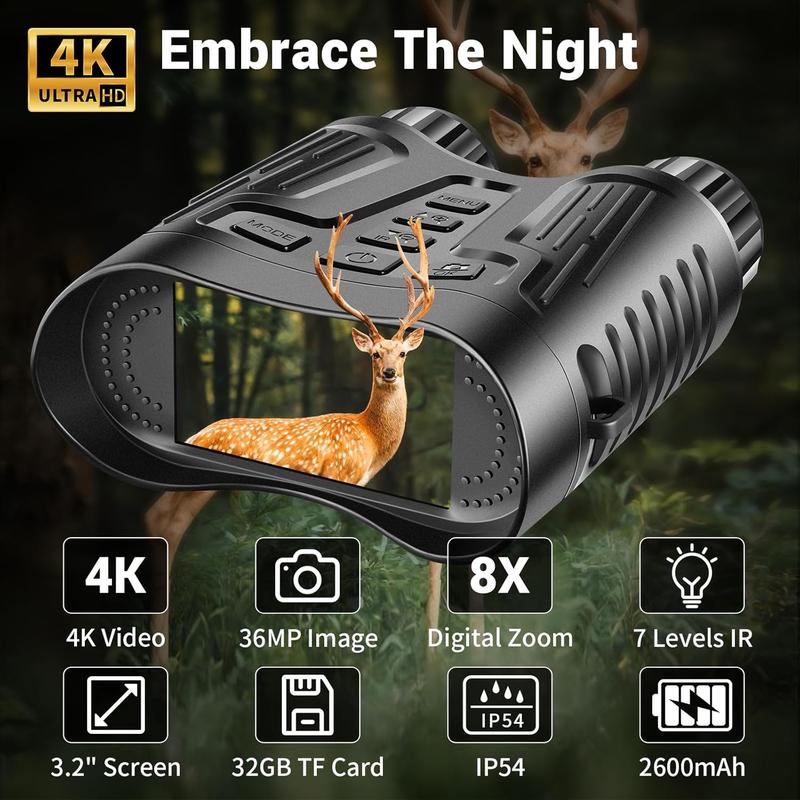 Night Vision Goggles, 4K Night Vision Binoculars for Adults, Rechargeable 3.2