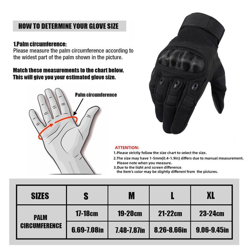 Full Finger Sports Gloves, 1 Pair Touch Screen Hard Knuckle Shell Breathable Sports Gloves Gear for Riding Hiking Combat Working Outdoor, Christmas Gift