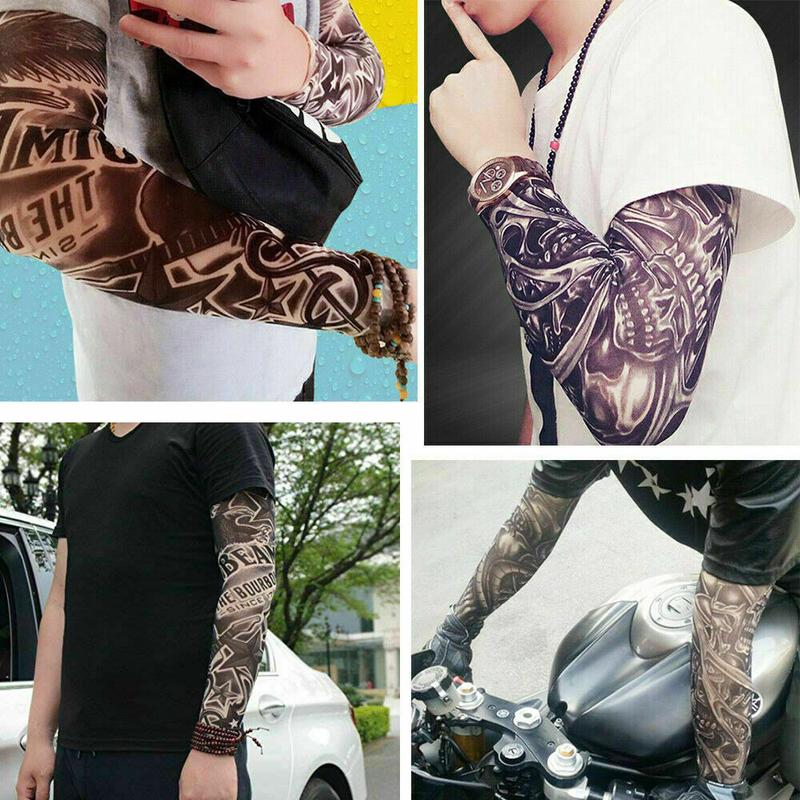 5 pcs Men Women Tattoo Cooling Arm Sleeves Cycling Basketball UV Sun Protection